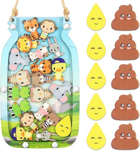 Reward Jar, Potty Training Reward Jars for Kids, Reward Jar Classroom Reward System, Star Jar Incentive Potty Training Responsibility Behavior for Kids(7.87x4.72in, 40pcs) (Animals) in Saudi Arabia