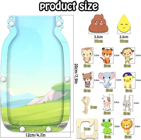 Reward Jar, Potty Training Reward Jars for Kids, Reward Jar Classroom Reward System, Star Jar Incentive Potty Training Responsibility Behavior for Kids(7.87x4.72in, 40pcs) (Animals) in Saudi Arabia