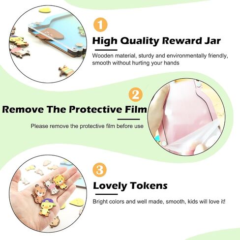 Reward Jar, Potty Training Reward Jars for Kids, Reward Jar Classroom Reward System, Star Jar Incentive Potty Training Responsibility Behavior for Kids(7.87x4.72in, 40pcs) (Animals) in Saudi Arabia