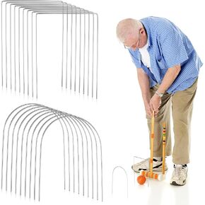 18 Pcs Croquet Wickets Replacement for Croquet 9 x 7.8 Inch Metal Croquet Hoops with Galvanized Rustproof Arch Croquet Wicket Square Wickets Replacement for Lawn Backyard Outdoor Croquet Game