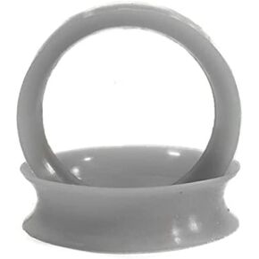 Pair 0G (8MM) GRAY SILICONE EARSKIN TUNNELS Double Flare Gauges Super Ultra Thin Soft Flexible Flesh Plugs Grey (2pcs)