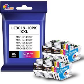 Clorisun LC3019XXL LC3017 Ink Cartridges Replacement for Brother LC3019 LC3017 Ink Cartridges with Brother MFCJ6930DW J5330DW J6530DW J6730DW J5335DW Printer (Black Cyan Magenta Yellow, 10-Pack)