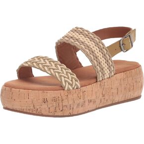 Lucky Brand Women's Jadiel Braided Platform Sandal Wedge, Fennel Seed, 8.5