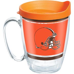 Tervis NFL Cleveland Browns Legend Tumbler with Wrap and Orange Lid, Clear