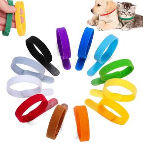 30 PCS Newborn Puppy Collars Whelping Newborn Pet Collars Double-Sided Soft Adjustable ID Bands Randomly Sent in for Newborn Dog Kittens Pet Cat Identification Collars （7.87in）