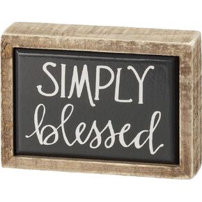 Primitives by Kathy Simply Blessed Box Sign Mini ,Black