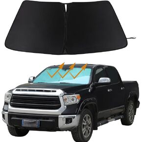Car Front Windshield Sunshade Compatible with Toyota Tundra 2007-2021 Automotive Windshield Sunshades Foldable Reflective Sun Visor for UV Rays and Sun Heat Protect Car Interior Accessories