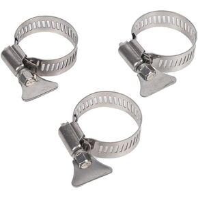 10-Pack 304 Stainless Steel Hose Clamps, Adjustable Thumb Screw Key-Type Clamps, 2/5"-5/8" (10-16mm) Size, 8mm Bandwidth, Ideal for Plumbing, Automotive, and Machinery Applications (10-16mm).