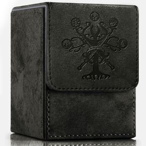 Trading Card Storage Box for MTG/TCG/YuGiOh, Commander Deck Case Fits 2000+ Cards, 10 Dividers, Dice Set, 3 Foam Stoppers, PU Leather, Magnetic Closure, Magic, Sports Cards (Purple)