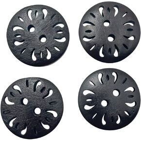 Craft 50pcs 23mm Round Brown Wood Buttons 2 Holes Craft Sewing Button A1612