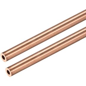 uxcell Copper Round Tube, 4mm OD 1mm Wall Thickness 300mm Long Straight Pipe Tubing 2 Pcs
