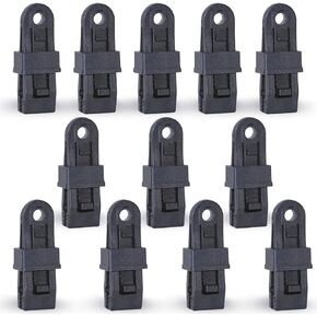 Wellmax Heavy Duty Tarp Clips 12 Pieces, Multi-Purpose Awning Clamps Set with Strong Lock Grip for Holding Up Tarp, Canopy, Sun Shade, and Pool Cover