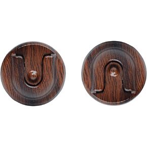 Universal Mobile Ham CB Radio Microphone Hanger with Adhesive Back，Round Knob Mic Hang Up Clip for Motorola Kenwood Midland Walkie Talkie Speaker Mic (Wood Color, 2 Pcs)
