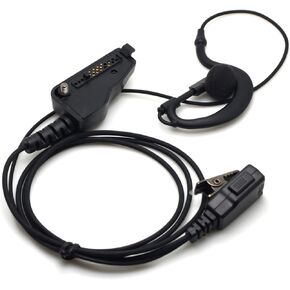 G-Shape Ear Earpiece Headset with PTT Button & Mic for Kenwood Radio NX-200 TK-180 TK-380 TK-480 TK-2180 TK-3180 TKR-830 Multi-pin