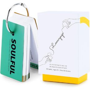 Portable Couples Conversation Cards Game: 120 Thoughtful Questions for New Relationships & Newlyweds - Perfect for Date Nights Travel Gifts for Boyfriend Bridal Shower