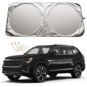 Car Windshield Sun Shade Sunshade for Volkswagen Atlas VW Atlas Cross Sport 2018-2020 2021 2022 2023 2024 SE SEL Accessories, Foldable Car Front Window Sun Visor Shield Sun Protection