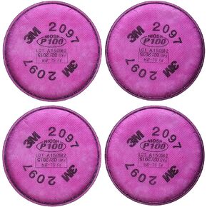 3M 2097 P100 Particulate Filter with Organic Vapor Relief, 2 Pairs (4 Filters)