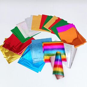 Alinacutle 10cmX10cm-102 Sheets(6 sheetsX17 Colors) Foil Metallic Transfer Hot Foil Sheet for Scrapbooking Paper Crafts/Planner/Invitation,102/PK
