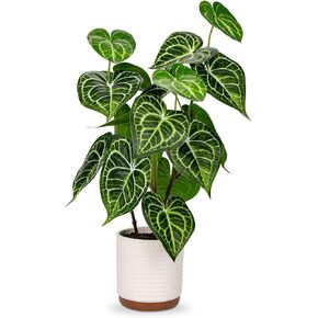 Fake Plants 21.7'' Faux Monstera Plant Tall Artificial Plants Indoor with Pots Faux Plants Fake Potted Plants Artificial Decor Fake Monstera Silk Plants for Home Living Room Bedroom Bathroom Office