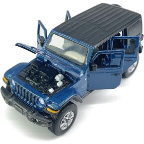 4 Door Wrangler Sahara Hard Top SUV Model Car Diecast Toy Cars 1/32 Scale Metal Vehicle Children's Die-cast Vehicles, Doors Open, Light Sound, Toys for Boys Gifts Kids Adults Men Collection, Red