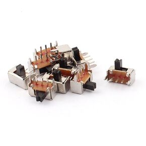 uxcell a15080400ux1036 10 قطع تشغيل/إيقاف 2 موضع 3 أقطاب Spdt لوحة زاوية قائمة PCB مفتاح منزلق، عرض 0.28000000000000003 بوصة، طول 0.34 بوصة