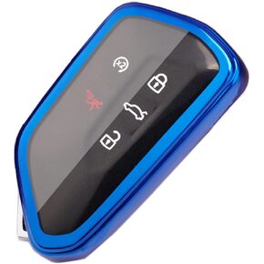 Key Fob Cover Fit for Volkswagen VW MK8 Golf/GTI Skoda Octavia Soft TPU Remote Holder Skin Protector Jacket Keyless Entry Sleeve Accessories (Silver)