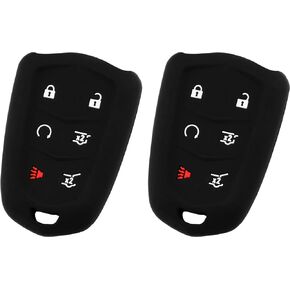 KeyGuardz Keyless Entry Remote Car Smart Key Fob Shell Cover Soft Rubber Case for Cadillac Escalade HYQ2AB (Pack of 2)