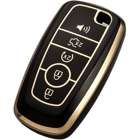 OFFCURVE Key Fob Cover for Ford Fusion Explorer Escape F150 F250 F350 F450 F550 Edge Maverick Expedition Lincoln Aviator 5 Buttons Smart Key Holder, White