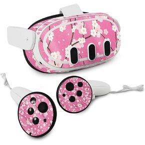 MightySkins Glossy Glitter Skin Compatible with Meta Quest 3 - Sakura Pink | Protective, Durable High-Gloss Glitter Finish | Easy to Apply