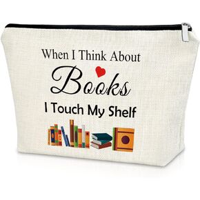 Bookish Gifts for Book Lovers Makeup Bag Bibliophile Gifts Reading Gifts for Girls Cosmetic Bag Bookworm Gifts Book Themed Gifts for Literary Lovers Birthday Christmas Gifts Travel Pouch