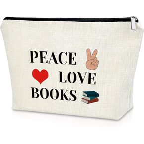 Bookish Gifts for Book Lovers Makeup Bag Bibliophile Gifts Reading Gifts for Girls Cosmetic Bag Bookworm Gifts Book Themed Gifts for Literary Lovers Birthday Christmas Gifts Travel Pouch