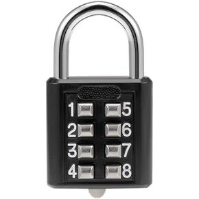uxcell 8-Digit Combination Padlock Push Button Lock for Locker Cabinet Black