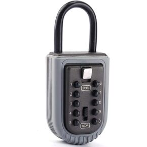 قفل تخزين المفاتيح، سبائك الزنك 10 أزرار ضغط رقمية، صندوق قفل مفتاح مخفي، صندوق تخزين آمن، صندوق تخزين آمن مثبت على الحائط، جراب خارجي للأماكن الداخلية أو الخارجية (نوع التعليق) in Kuwait