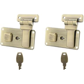 T Tulead Luggage Combination Lock Iron Tool Box Hasp Bronze Briefcases Replacement Locks Hasp Latch Lock 2PCS with Screws