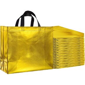 BLEWINDZ 60Pcs Large Gift Bags, Glossy Reusable Gift Bags Tote Bags with Handles for Birthday, Bridesmaid, Wedding, Party Favors (10Colors)