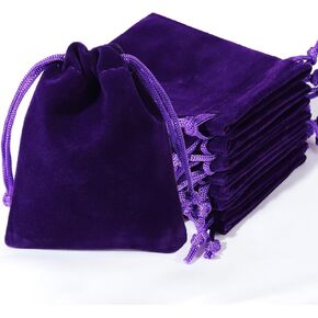ENNIYU 20PCS Premium Velvet Bags with Drawstring, Black Jewelry bags Pouches Candy Bags, 3x4 Advent Calendar Bags Mini Dice Bags Gift Bags Party Favor Treat Bags for Christmas Jewelry Bracelets
