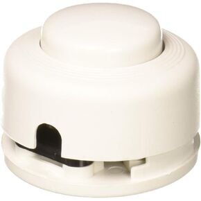 Satco 80-1466 Step-On-Button On/Off Push Floor Switch, White; Rated 2A-125V, 1A-125V, 1A-250V; 1.33" Height; 2" Width