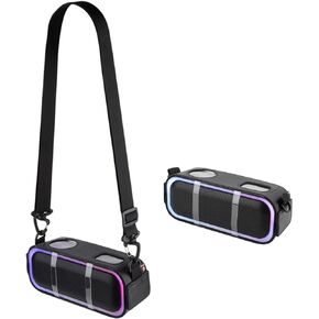 TXEsign Travel Carrying Case for Doss SoundBox Pro Bluetooth Speaker, PU Carrying Cover Sleeve with Adjustable Shoulder Strap