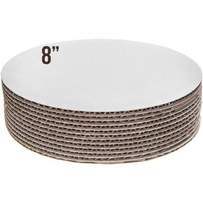 8 Inch Cake Boards - Pack of 8 Greaseproof 8" Cake Boards with Center Hole, White on Both Sides for Professional, Home Bakers, and Bakeries