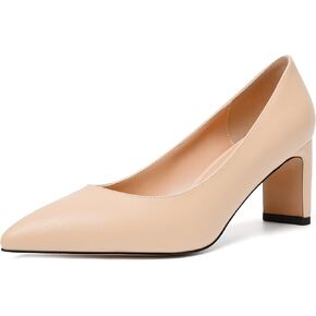 SKYSTERRY Womens Dress Wedding Pointed Toe Slip On Matte Block Mid Heel Pumps Shoes 2.5 Inch