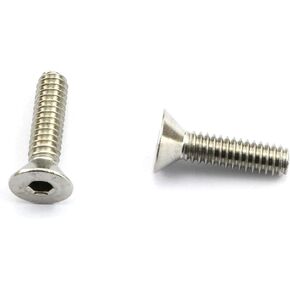 RuiLing 20pcs 1/4-20 x 1/2" DIN7991 Flat Wafer Head Socket Cap Screws Bolt 304 Stainless Steel, Countersunk Head, Allen Hex Drive