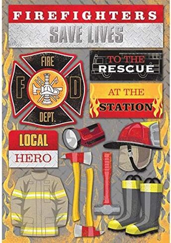 كارين فوستر 11585 ورقة ملصقات سكرابوكينغ خالية من حمض واللجنين، رجال الإطفاء in Kuwait