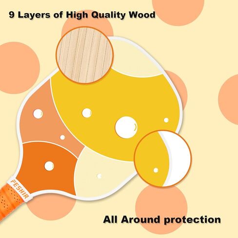 Pickleball Paddles, Pickleball Set with 4 Premium Wood Pickleball Paddles, 4 Pickleball Balls & Carry Bag, Pickleball Paddle with Cushion Comfort Grip for Women Men Beginners Professional in Saudi Arabia