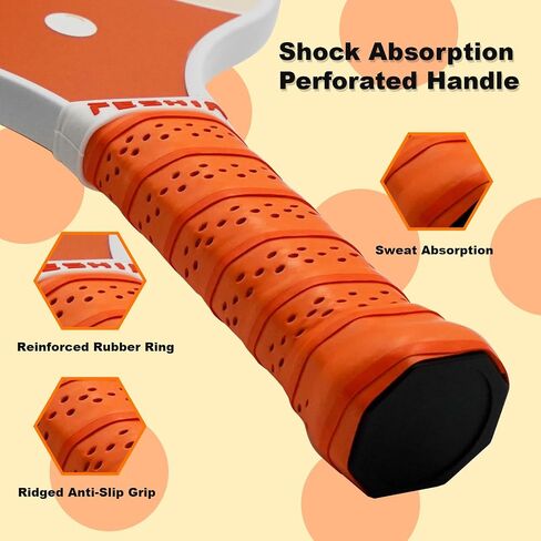 Pickleball Paddles, Pickleball Set with 4 Premium Wood Pickleball Paddles, 4 Pickleball Balls & Carry Bag, Pickleball Paddle with Cushion Comfort Grip for Women Men Beginners Professional in Saudi Arabia