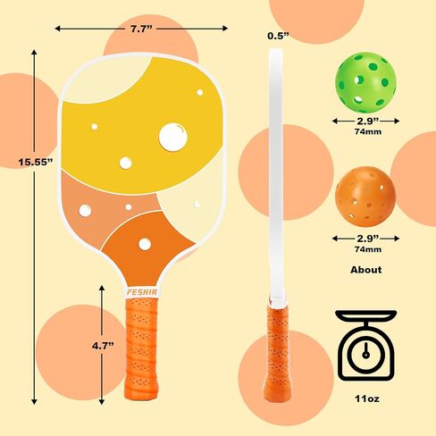 Pickleball Paddles, Pickleball Set with 4 Premium Wood Pickleball Paddles, 4 Pickleball Balls & Carry Bag, Pickleball Paddle with Cushion Comfort Grip for Women Men Beginners Professional in Saudi Arabia
