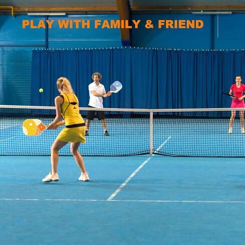 Pickleball Paddles, Pickleball Set with 4 Premium Wood Pickleball Paddles, 4 Pickleball Balls & Carry Bag, Pickleball Paddle with Cushion Comfort Grip for Women Men Beginners Professional in Saudi Arabia
