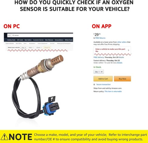Nifeida 13444 234-4025 مستشعر الأكسجين O2 متوافق مع Chevy Camaro Venture S10 & Pontiac Firebird Aztek Montana Cadillac Deville Eldorado Seville GMC Sonoma Isuzu Hombre OE# 21544 2344025 AFS98 in Kuwait