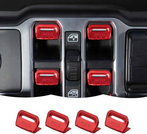 RT-TCZ Center Console Window Button Switch Trim Cover Decoration Interior Accessories for Jeep Wrangler JL JLU & Gladiator JT 2018-2024 Aluminum Alloy,Purple in Saudi Arabia