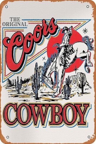 Vintage Advertising Western Cowboy Rodeo Poster Retro Tin Sign Vintage Look Metal Sign for Cafe Bar Man Cave Garage Home Wall Art Decor Man Gift 12 X 8 inch in Kuwait
