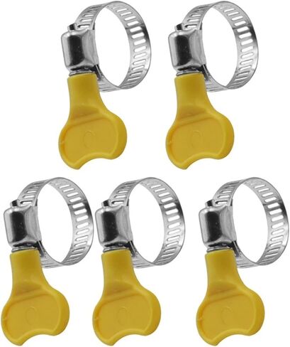 14-Pack Yellow Stainless Steel Hose Clamps, Adjustable Thumb Screw Key-Type Clamps, 10-16mm (3/8"-5/8") Size, 8mm Bandwidth in Saudi Arabia